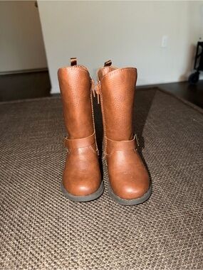 Brown Mid-Calf Buckle Boots